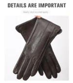 Touch Screen Leather Gloves, High-End Leather Gloves Women, Genuine Leather Winter Gloves, Keep Warm Women's Leather Gloves-2226 - Image 49