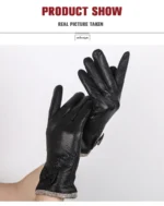 Top grade leather gloves women,sheepskin genuine leather gloves women,outdoor winter gloves women -8030 - Image 12