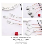Dinnerware Pink Silver Silverware Cutlery Set Stainless Steel Luxury Flatware Home Fork Spoon Knife Kitchen Dinner Set Drop ship - Image 21