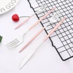 Dinnerware Pink Silver Silverware Cutlery Set Stainless Steel Luxury Flatware Home Fork Spoon Knife Kitchen Dinner Set Drop ship - Image 5
