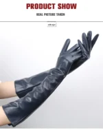 Multiple Colors 50cm Long Leather Gloves, Sheepskin Women's Leather Gloves, Warm Women's Winter Gloves, Simple Women's Gloves-22 - Image 32