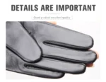 Fashion White Leather Gloves Comfortable Leather Gloves Women Top Grade Women's Leather Gloves Keep Warm Winter Gloves-2226D - Image 26
