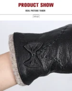 Top grade leather gloves women,sheepskin genuine leather gloves women,outdoor winter gloves women -8030 - Image 16
