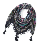 Ethnic Scarf Floral Shawl Winter Fashion Women's Tassel Scarf Square Printed Female Scarf Cotton Scarves Wraps Foulard Femme - Image 9
