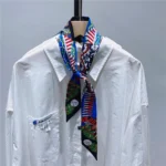 Fashion Women Hair Scarf 2024 New Brand Design Luxury Silk Scarf Fashion Print Headband Skinny Bag Scarves Neckerchief - Image 78