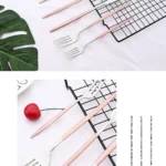 Dinnerware Pink Silver Silverware Cutlery Set Stainless Steel Luxury Flatware Home Fork Spoon Knife Kitchen Dinner Set Drop ship - Image 24