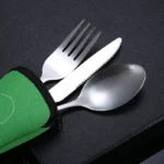 3 Pcs/set Dinnerware Portable Printed Stainless Steel Spoon Fork Steak Knife Set Travel Cutlery Tableware With Bag - Image 14