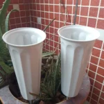 2-Piece 10.2' Stake In Ground Cemetery Grave Fluted Flower Vases Holder - Image 2