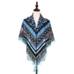 Ethnic Scarf Floral Shawl Winter Fashion Women's Tassel Scarf Square Printed Female Scarf Cotton Scarves Wraps Foulard Femme - Image 13