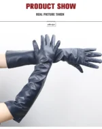 Multiple Colors 50cm Long Leather Gloves, Sheepskin Women's Leather Gloves, Warm Women's Winter Gloves, Simple Women's Gloves-22 - Image 33