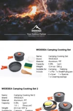 Widesea Camping Outdoor Cookware Set Tableware Cooking Cutlery Utensils Hiking Picnic Travel Equipment Tourist Cooker Fishing - Image 10