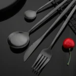 Dinnerware Set Matte Black Knife Fork Dessert Spoon Tableware Cutlery Set Stainless Steel Silverware Flatware Kitchen Dinner Set - Image 4