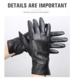 Fashion White Leather Gloves Comfortable Leather Gloves Women Top Grade Women's Leather Gloves Keep Warm Winter Gloves-2226D - Image 23