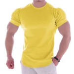 Men Summer T Shirts High Elastic Slim Fit Tshirt Men Quick-drying Curved Hem Mens T-Shirts Solid Color 3XL - Image 8