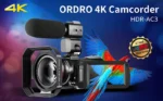 Video Camera 4K Digital Camcorder Professional, Ordro AC3 YouTube Blogger Vlog Cameras Filmadora with Microphone 64GB SD Card - Image 8