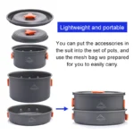 Widesea Camping Outdoor Cookware Set Tableware Cooking Cutlery Utensils Hiking Picnic Travel Equipment Tourist Cooker Fishing - Image 5