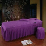 Beauty Salon bed sheet Brief Beauty Bed Skirt Bedspread  With Hole Body Massage Bed Cover - Image 5