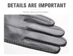 Fashion White Leather Gloves Comfortable Leather Gloves Women Top Grade Women's Leather Gloves Keep Warm Winter Gloves-2226D - Image 25