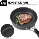 Outdoor camping cookware set aluminum non stick pot portable outdoor tableware cookware cooking pot bowl hiking BBQ picnic - Image 15