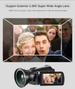 Video Camera 4K Digital Camcorder Professional, Ordro AC3 YouTube Blogger Vlog Cameras Filmadora with Microphone 64GB SD Card - Image 18