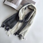 Fashion Men's Cotton And Linen Striped Brown Scarf  Long Shawl Japanese Unisex Style Fashion Scarves - Image 25