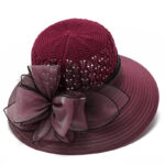 European & American Elegant Knitted Hats Solid Color Big Brim Sun Hat Women Outdoor UV Protection Bucket Hats for Mom - Image 18
