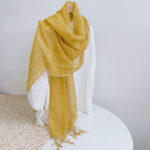 2024 Retro Solid Color Linen scarf Women's Spring And Summer Breathable Linen Cotton Scarves - Image 10