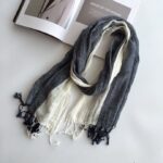 Fashion Men's Cotton And Linen Striped Brown Scarf  Long Shawl Japanese Unisex Style Fashion Scarves - Image 24