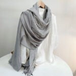 73*200CM Soft Modal Striped Men and Women's Cotton Scarves for Spring and Summer Sun Protection Shawl Scarf - Image 11