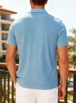 Men's Trendy Polo Shirt Summer Solid Color Short Sleeve Casual Fashion T-shirt  Style Versatile Knit Top - Image 15