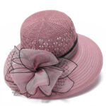 European & American Elegant Knitted Hats Solid Color Big Brim Sun Hat Women Outdoor UV Protection Bucket Hats for Mom - Image 12