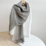 2024 Retro Solid Color Linen scarf Women's Spring And Summer Breathable Linen Cotton Scarves - Image 13