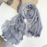 73*200CM Soft Modal Striped Men and Women's Cotton Scarves for Spring and Summer Sun Protection Shawl Scarf - Image 15