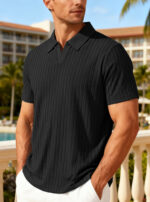 Men's Trendy Polo Shirt Summer Solid Color Short Sleeve Casual Fashion T-shirt  Style Versatile Knit Top - Image 22