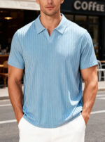 Men's Trendy Polo Shirt Summer Solid Color Short Sleeve Casual Fashion T-shirt  Style Versatile Knit Top - Image 14