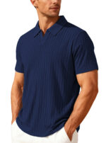 Men's Trendy Polo Shirt Summer Solid Color Short Sleeve Casual Fashion T-shirt  Style Versatile Knit Top - Image 25