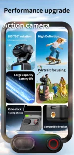HD Vlogging Camera 180 Degree Rotatable For Vlog YouTube Tiktok Video Recording Entry Portable anti-shake Action Camera for gift - Image 11