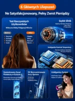 Professional high-speed bladeless hair dryer, 1600W high-power ionic hair dryer, dries hair quickly, home styling tool - Image 17
