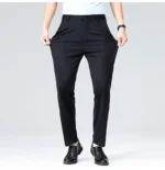 High-stretch fabric men's business trousers suitable for all seasons, featuring an elastic waistband and classic office/work for - Image 19