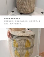 Woven Household Laundry Basket, Handcrafted Lidded Storage Bin, Toy Organizer, Home Storage Basket - Image 24