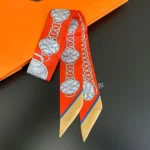 Fashion Women Hair Scarf 2024 New Brand Design Luxury Silk Scarf Fashion Print Headband Skinny Bag Scarves Neckerchief - Image 22