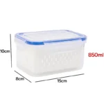 Food Storage Boxes Double-layer Refrigerator Food Fresh Sealed Box Vegetable Fruit Box Drain Basket Container Kitchen Organizer - Image 7