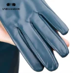 Multiple Colors 50cm Long Leather Gloves, Sheepskin Women's Leather Gloves, Warm Women's Winter Gloves, Simple Women's Gloves-22 - Image 2