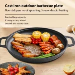 Cast Iron Frying Pan Non-stick pan Pizza Egg Pancake Pot Vegetable Steak Skillet Home Kitchen Flat Pan Omelette Outdoor Cookware - Image 3