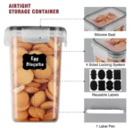 Food Storage Containers Kitchen Organizer and Storage Container with Lids Refrigerator Noodle Box Tank Sealed Cans 5Pcs Set - Image 4