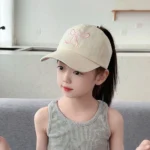Kids Baseball Caps  Children Love Embroidery Breathable High Ponytail Baseball Caps Adjustable Summer UV Protection Snapback Hat - Image 11