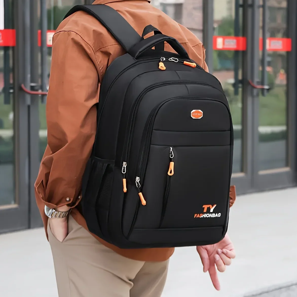 S023ab0ed23c246b0b0cf713d610c3fc6m.webp 1 Pc Men's Backpack, Large Capacity Waterproof Casual Backpack,Adjustable Computer Backpack - Image 1
