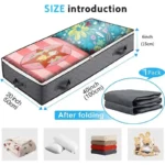 Foldable Underbed Bags -  Blankets Clothes Comforters Storage Bag Breathable Zippered Organizer for Bedroom - Image 8