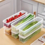 4 Pcs Long Rectangular Food Storage Containers, Plastic Reusable Refrigerator Organizer Boxes Kitchen Accessories - Image 8