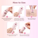 Electric Shaver for Women Waterproof Wet & Dry Hair Razors 2 in 1 Double Head Portable Bikini Hair Trimmer Detachable Head Shave - Image 25